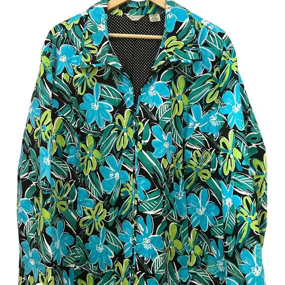 Laura Ashley Tropical Floral Fitted Jacket Blazer Womens 3X Full Zip Lined - Picture 1 of 4